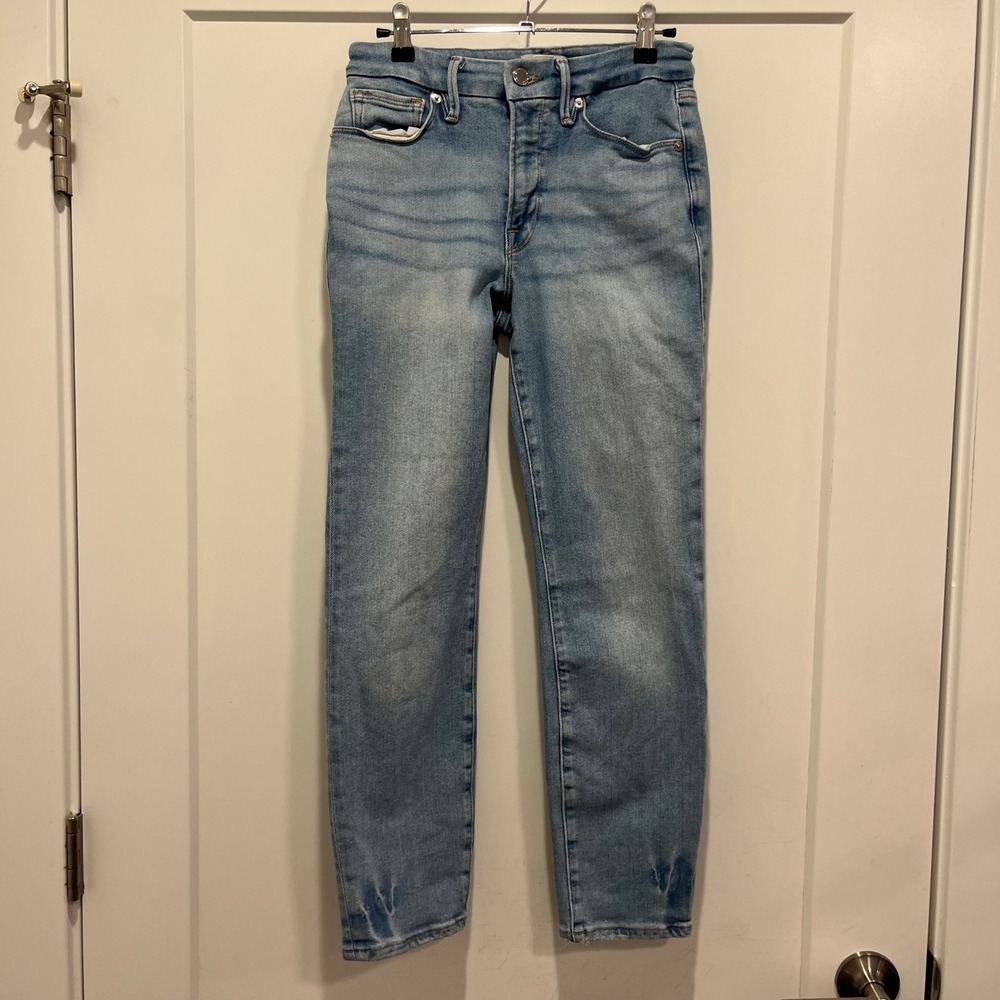 Good American Good Legs Skinny Jeans Light Wash Size 6/28 GLCIBD731T Indigo014